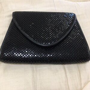 Vintage Whiting & Davis Black Mesh Envelope Style Bag